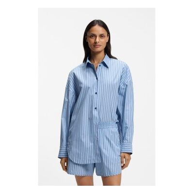 Boss für Damen. 50559241 Blaues Bostatta-Hemd (36), Lässig, Baumwolle, Langarm Boss für Damen. 50559241 Blaues Bostatta-Hemd (36), Lässig, Baumwolle, Langarm