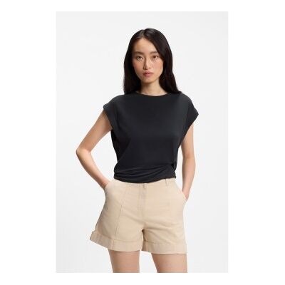 Boss für Damen. 50553458 Ebenholz-T-Shirt schwarz (M), Lässig, Modal, Ärmellos / Hosenträger Boss für Damen. 50553458 Ebenholz-T-Shirt schwarz (M), Lässig, Modal, Ärmellos / Hosenträger