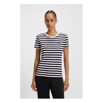 Boss für Damen. 50504192 T-shirt Esla navy (XS), Lässig, Baumwolle, Kurzarm, Marine Boss für Damen. 50504192 T-shirt Esla navy (XS), Lässig, Baumwolle, Kurzarm, Marine