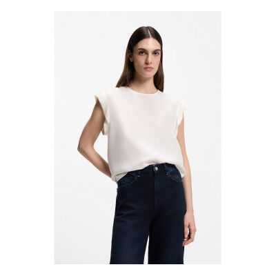 Boss für Damen. 50543548 Bluse Irnette off-white (44), Weiß, Lässig, Viskose, Ärmellos / Hosenträger Boss für Damen. 50543548 Bluse Irnette off-white (44), Weiß, Lässig, Viskose, Ärmellos / Hosenträger