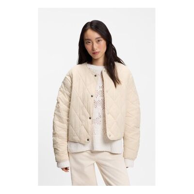 Boss für Damen. 50553785 Wasserabweisende Jacke mit rautenförmig gestepptem Futter (36), Beige, Lässig, Polyester Boss für Damen. 50553785 Wasserabweisende Jacke mit rautenförmig gestepptem Futter (36), Beige, Lässig, Polyester