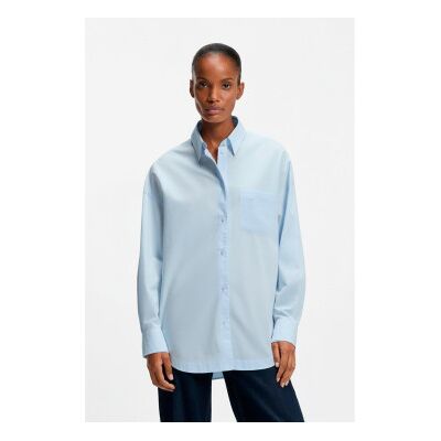Boss für Damen. 50553532 Bonsta blaues Hemd (34), Lässig, Baumwolle, Langarm Boss für Damen. 50553532 Bonsta blaues Hemd (34), Lässig, Baumwolle, Langarm