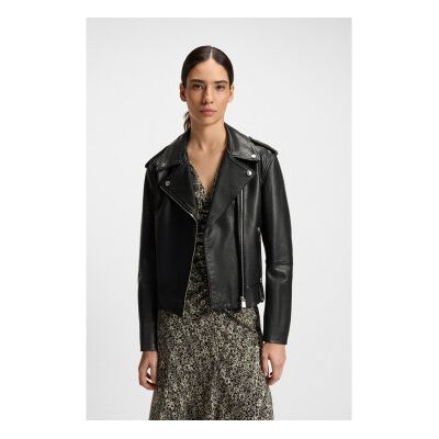 Boss für Damen. 50541769 Sandy Jacke schwarz (M), Lässig, Leder Boss für Damen. 50541769 Sandy Jacke schwarz (M), Lässig, Leder