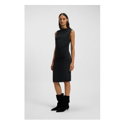 Boss für Damen. 50543459 Enila Kleid schwarz (M), Lässig, Party, Baumwolle, Ärmellos / Hosenträger Boss für Damen. 50543459 Enila Kleid schwarz (M), Lässig, Party, Baumwolle, Ärmellos / Hosenträger
