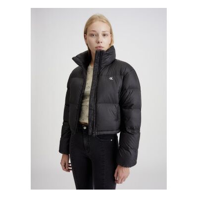 Calvin Klein Jeans für Damen. J20J223577 Kurzer schwarzer Federmantel (M), Lässig, Recyceltes Nylon Calvin Klein Jeans für Damen. J20J223577 Kurzer schwarzer Federmantel (M), Lässig, Recyceltes Nylon
