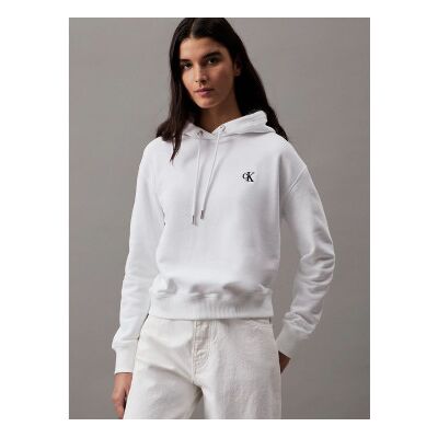 Calvin Klein Jeans für Damen. J20J213178 Sweatshirt mit Stickerei weiß (XS), Lässig, Baumwolle, Polyester, Langarm Calvin Klein Jeans für Damen. J20J213178 Sweatshirt mit Stickerei weiß (XS), Lässig, Baumwolle, Polyester, Langarm