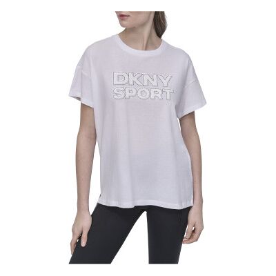 DKNY für Damen. DP5T1346 Oversize-T-Shirt weiß (S), Lässig, Baumwolle, Kurzarm DKNY für Damen. DP5T1346 Oversize-T-Shirt weiß (S), Lässig, Baumwolle, Kurzarm