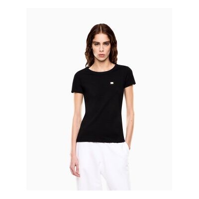 EA7 für Damen. 7W001045_AF10373 Core-T-Shirt schwarz (S), Lässig, Baumwolle, Kurzarm EA7 für Damen. 7W001045_AF10373 Core-T-Shirt schwarz (S), Lässig, Baumwolle, Kurzarm