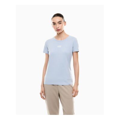 EA7 für Damen. 7W001114_AF12115 Enges Logo-T-Shirt blau (L), Lässig, Kurzarm, Bio-Baumwolle EA7 für Damen. 7W001114_AF12115 Enges Logo-T-Shirt blau (L), Lässig, Kurzarm, Bio-Baumwolle