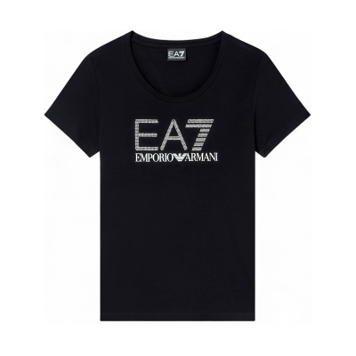 EA7 für Damen. 7W000536_AF10373 Logo Series T-shirt schwarz (M), Weiß, Lässig, Baumwolle, Kurzarm EA7 für Damen. 7W000536_AF10373 Logo Series T-shirt schwarz (M), Weiß, Lässig, Baumwolle, Kurzarm