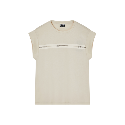 EA7 für Damen. 7W000958_AF12503 T-Shirt Logo beige (S), Lässig, Baumwolle, Ärmellos / Hosenträger EA7 für Damen. 7W000958_AF12503 T-Shirt Logo beige (S), Lässig, Baumwolle, Ärmellos / Hosenträger