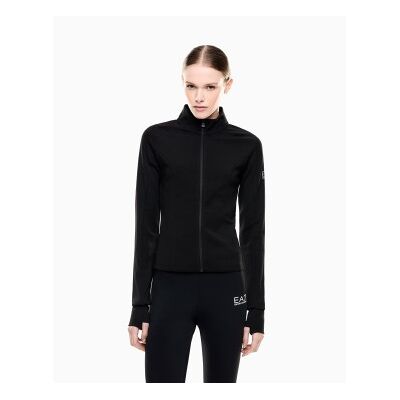 EA7 für Damen. 7W001150_AF12501 Cardigan-Sweatshirt aus technischem Gewebe Natural VENTUS7 Dynamic Athlete schwarz (L), Sportlich, Recycelte EA7 für Damen. 7W001150_AF12501 Cardigan-Sweatshirt aus technischem Gewebe Natural VENTUS7 Dynamic Athlete schwarz (L), Sportlich, Recycelte