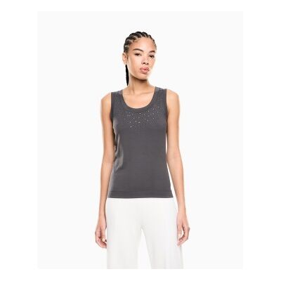 EA7 für Damen. 7W001014_AF13919 Graues Precious Tanktop aus Viskosemischung (L), Lässig, Sportlich, Ärmellos / Hosenträger EA7 für Damen. 7W001014_AF13919 Graues Precious Tanktop aus Viskosemischung (L), Lässig, Sportlich, Ärmellos / Hosenträger