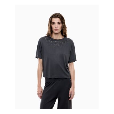 EA7 für Damen. 7W001015_AF13919 Precious graues T-Shirt aus Viskose-Mischung (XXS), Lässig, Kurzarm EA7 für Damen. 7W001015_AF13919 Precious graues T-Shirt aus Viskose-Mischung (XXS), Lässig, Kurzarm