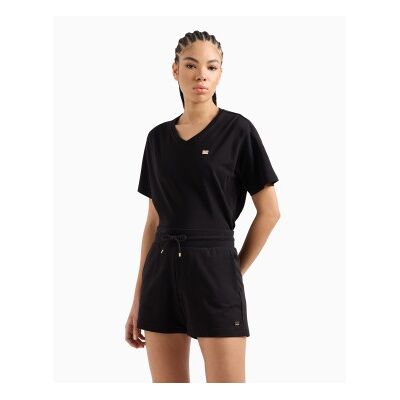 EA7 für Damen. 7W000079_AF13135 Felpa Shorts schwarz (L), Lässig, Sportlich, Baumwolle, Multisport EA7 für Damen. 7W000079_AF13135 Felpa Shorts schwarz (L), Lässig, Sportlich, Baumwolle, Multisport
