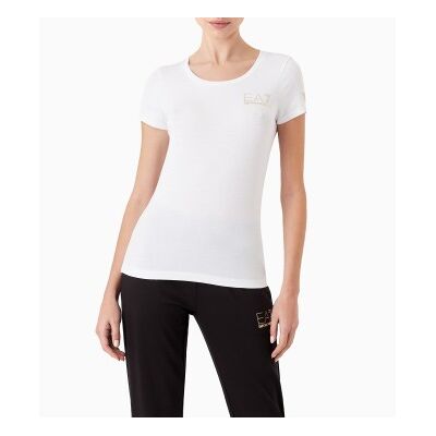 EA7 für Damen. 8NTT65_TJDQZ Evolution T-shirt weiß (M), Lässig, Baumwolle, Kurzarm EA7 für Damen. 8NTT65_TJDQZ Evolution T-shirt weiß (M), Lässig, Baumwolle, Kurzarm