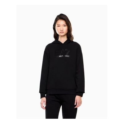 EA7 für Damen. 7W000537_AF15831 Fancy Strass Sweatshirt schwarz (XXL), Lässig, Sportlich, Baumwolle EA7 für Damen. 7W000537_AF15831 Fancy Strass Sweatshirt schwarz (XXL), Lässig, Sportlich, Baumwolle