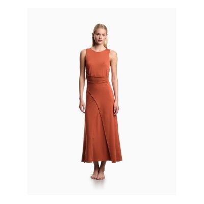 Giorgio Armani Emporio Armani für Damen. EW003413_AF20240 Orangefarbenes Kleid (L), Lässig, Viskose, Ärmellos / Hosenträger Giorgio Armani Emporio Armani für Damen. EW003413_AF20240 Orangefarbenes Kleid (L), Lässig, Viskose, Ärmellos / Hosenträger