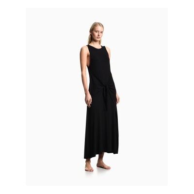 Giorgio Armani Emporio Armani für Damen. EW003413_AF20240 Schwarzes Strandkleid (S), Lässig, Viskose, Ärmellos / Hosenträger Giorgio Armani Emporio Armani für Damen. EW003413_AF20240 Schwarzes Strandkleid (S), Lässig, Viskose, Ärmellos / Hosenträger