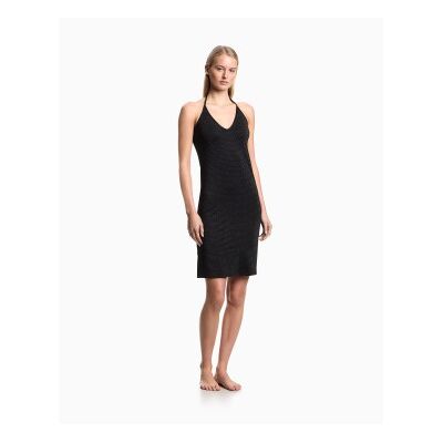 Giorgio Armani Emporio Armani für Damen. EW004085_AF20255 Strandkleid schwarz (S), Lässig, Polyamid, Ärmellos / Hosenträger Giorgio Armani Emporio Armani für Damen. EW004085_AF20255 Strandkleid schwarz (S), Lässig, Polyamid, Ärmellos / Hosenträger