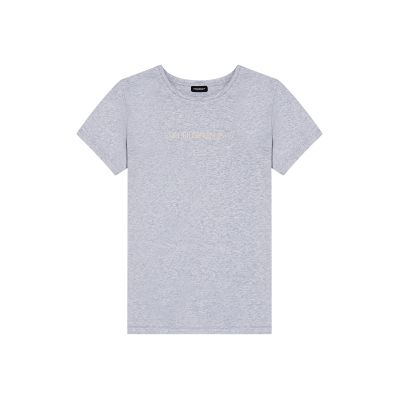 Giorgio Armani Emporio Armani für Damen. EW000408_AF19026 Ikonisches Logobanda-T-Shirt grau (S), Heimtextilien, Baumwolle, Kurzarm Giorgio Armani Emporio Armani für Damen. EW000408_AF19026 Ikonisches Logobanda-T-Shirt grau (S), Heimtextilien, Baumwolle, Kurzarm