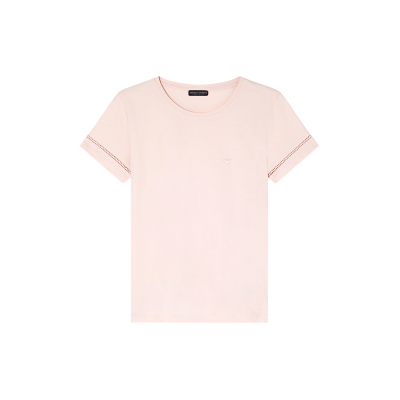 Giorgio Armani Emporio Armani für Damen. EW003044_AF19039 Durchbrochenes Home T-Shirt rosa (XS), Heimtextilien, Baumwolle, Kurzarm Giorgio Armani Emporio Armani für Damen. EW003044_AF19039 Durchbrochenes Home T-Shirt rosa (XS), Heimtextilien, Baumwolle, Kurzarm