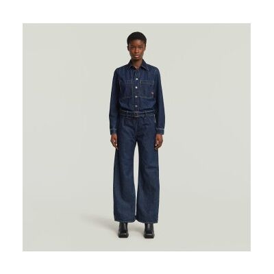 G-Star für Damen. D26877-E090-H494 Gürtel 3D Lose Jumpsuit navy (XS), Blau, Lässig, Baumwolle, Denim, Langarm G-Star für Damen. D26877-E090-H494 Gürtel 3D Lose Jumpsuit navy (XS), Blau, Lässig, Baumwolle, Denim, Langarm