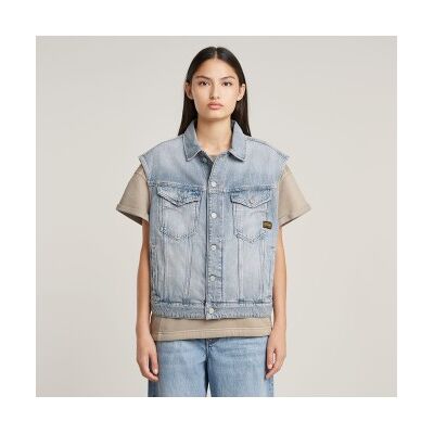 G-Star für Damen. D26291-D943-H133 Denim Relaxed Jacke blau (XS), Lässig, Baumwolle, Ärmellos / Hosenträger G-Star für Damen. D26291-D943-H133 Denim Relaxed Jacke blau (XS), Lässig, Baumwolle, Ärmellos / Hosenträger