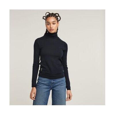G-Star für Damen. D25510-D847-3873 Core Slim Schildkröten-Strickpullover navy (S), Lässig, Nachhaltig, Marine, Recycelte Wolle G-Star für Damen. D25510-D847-3873 Core Slim Schildkröten-Strickpullover navy (S), Lässig, Nachhaltig, Marine, Recycelte Wolle