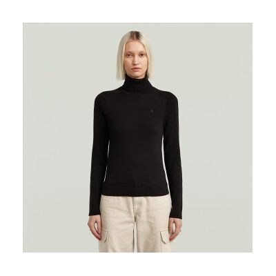 G-Star für Damen. D27713-B692-6484 Core Turtle Slim Pullover schwarz (M), Lässig, Wolle, Langarm G-Star für Damen. D27713-B692-6484 Core Turtle Slim Pullover schwarz (M), Lässig, Wolle, Langarm