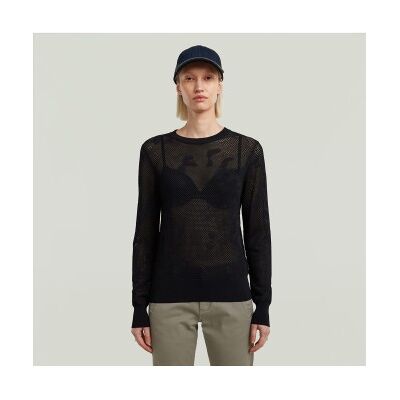 G-Star für Damen. D27724-B754-6484 Pointelle-Pullover schwarz (S), Lässig, Viskose G-Star für Damen. D27724-B754-6484 Pointelle-Pullover schwarz (S), Lässig, Viskose