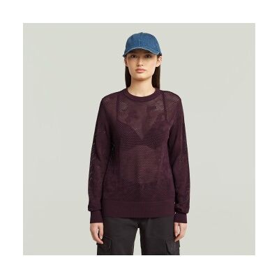 G-Star für Damen. D27724-B754-671 Brauner Pointelle-Pullover (L), Lässig, Viskose G-Star für Damen. D27724-B754-671 Brauner Pointelle-Pullover (L), Lässig, Viskose