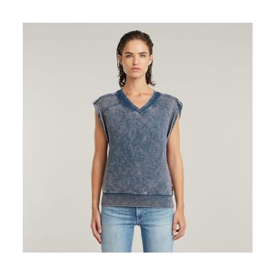 G-Star für Damen. D26103-D575-H364 Blaues Sweatshirt mit Wascheffekt (S), Lässig, Ärmellos / Hosenträger, Bio-Baumwolle, Nachhaltig G-Star für Damen. D26103-D575-H364 Blaues Sweatshirt mit Wascheffekt (S), Lässig, Ärmellos / Hosenträger, Bio-Baumwolle, Nachhaltig