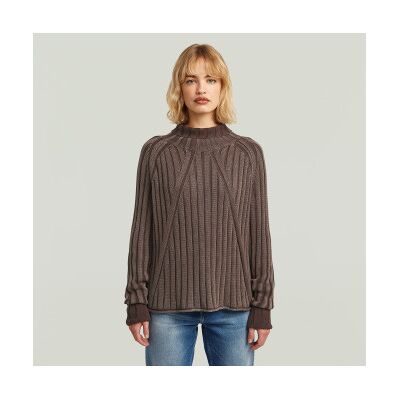 G-Star für Damen. D27172-D630-H178 Brauner Pullover mit gewaschener, lockerer Schildkröte (XL), Lässig, Baumwolle, Langarm G-Star für Damen. D27172-D630-H178 Brauner Pullover mit gewaschener, lockerer Schildkröte (XL), Lässig, Baumwolle, Langarm