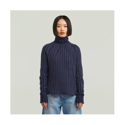 G-Star für Damen. D27172-D630-H193 Gewaschener Pullover mit loser Schildkröte, navy (XXS), Lässig, Baumwolle, Langarm, Marine G-Star für Damen. D27172-D630-H193 Gewaschener Pullover mit loser Schildkröte, navy (XXS), Lässig, Baumwolle, Langarm, Marine