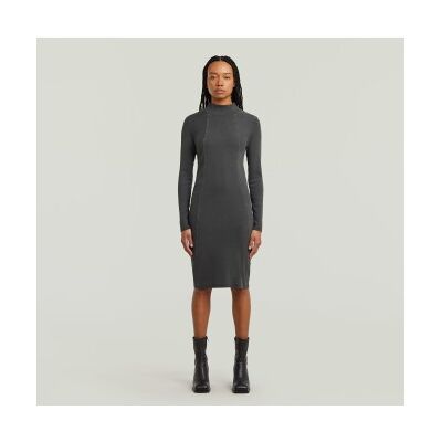 G-Star für Damen. D27164-E127-B564 Washed Slim Rib Kleid schwarz (S), Lässig, Baumwolle, Langarm G-Star für Damen. D27164-E127-B564 Washed Slim Rib Kleid schwarz (S), Lässig, Baumwolle, Langarm