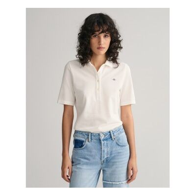 Gant für Damen. 4202231 Schild Piquet-Poloshirt (M), Lässig, Baumwolle, Kurzarm Gant für Damen. 4202231 Schild Piquet-Poloshirt (M), Lässig, Baumwolle, Kurzarm