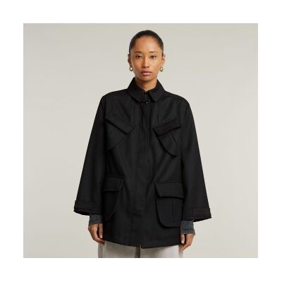 G-Star für Damen. D15160-C631-6484 Chisel A-line Field Jacket schwarz (S), Lässig, Nachhaltig, Recycelte Wolle G-Star für Damen. D15160-C631-6484 Chisel A-line Field Jacket schwarz (S), Lässig, Nachhaltig, Recycelte Wolle