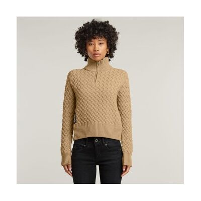 G-Star für Damen. D23922-D170-3294 Chunky Skipper Pullover beige (S), Lässig, Wolle G-Star für Damen. D23922-D170-3294 Chunky Skipper Pullover beige (S), Lässig, Wolle