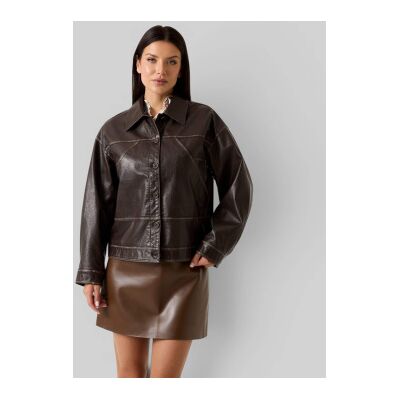Guess für Damen. W6YL12W2882 Jacke Denise Tokyo Braun (XS), Lässig, Polyurethan Guess für Damen. W6YL12W2882 Jacke Denise Tokyo Braun (XS), Lässig, Polyurethan