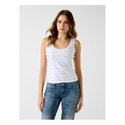 Guess für Damen. W6GP10K2932 Logo-T-Shirt weiß (L), Lässig, Baumwolle, Ärmellos / Hosenträger Guess für Damen. W6GP10K2932 Logo-T-Shirt weiß (L), Lässig, Baumwolle, Ärmellos / Hosenträger