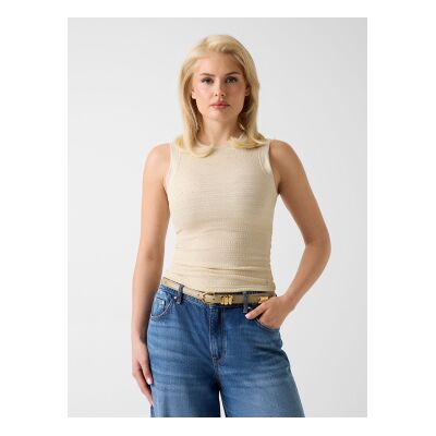 Guess für Damen. W6GP14K2940 Oberteil Francine Smock Hotfix beige (M), Polyester, Ärmellos / Hosenträger Guess für Damen. W6GP14K2940 Oberteil Francine Smock Hotfix beige (M), Polyester, Ärmellos / Hosenträger