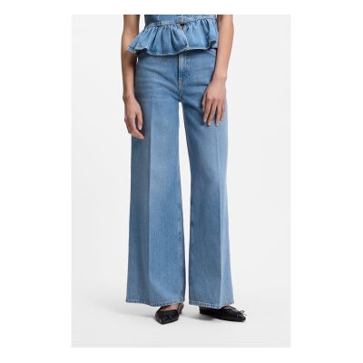 HUGO für Damen. 50563527 Jeans mit weitem Bein aus blauem Denim (29/32), Lässig, Baumwolle HUGO für Damen. 50563527 Jeans mit weitem Bein aus blauem Denim (29/32), Lässig, Baumwolle