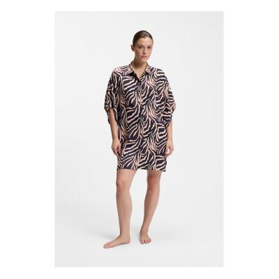 HUGO für Damen. 50561289 Faschingskostüm schwarz, braun (M), Lässig, Tierdruck, Viskose, Kurzarm HUGO für Damen. 50561289 Faschingskostüm schwarz, braun (M), Lässig, Tierdruck, Viskose, Kurzarm