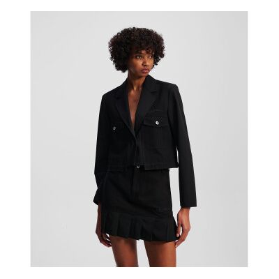Karl Lagerfeld für Damen. A3W14019 Utility Jacke schwarz (S), Lässig, Polyester Karl Lagerfeld für Damen. A3W14019 Utility Jacke schwarz (S), Lässig, Polyester