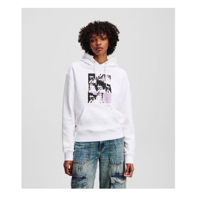 Karl Lagerfeld für Damen. A3W20042 Sweatshirt Karl Druck weiß (M), Lässig, Bio-Baumwolle, Nachhaltig Karl Lagerfeld für Damen. A3W20042 Sweatshirt Karl Druck weiß (M), Lässig, Bio-Baumwolle, Nachhaltig