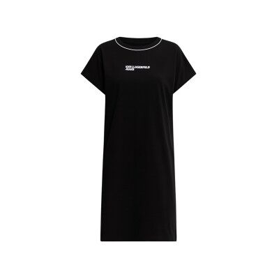 Karl Lagerfeld für Damen. A3W13044 Drapiertes Kleid schwarz (XS), Lässig, Kurzarm, Bio-Baumwolle Karl Lagerfeld für Damen. A3W13044 Drapiertes Kleid schwarz (XS), Lässig, Kurzarm, Bio-Baumwolle