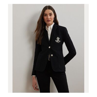 Lauren Ralph Lauren für Damen. 200797305004 Jacquard-Blazer mit schwarzen Metallen (XS), Lässig, Baumwolle Lauren Ralph Lauren für Damen. 200797305004 Jacquard-Blazer mit schwarzen Metallen (XS), Lässig, Baumwolle
