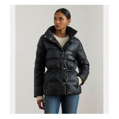 Lauren Ralph Lauren für Damen. 297P04085001 Schwarzer Metallic-Daunenmantel mit Steppung (XL), Lässig, Polyester Lauren Ralph Lauren für Damen. 297P04085001 Schwarzer Metallic-Daunenmantel mit Steppung (XL), Lässig, Polyester