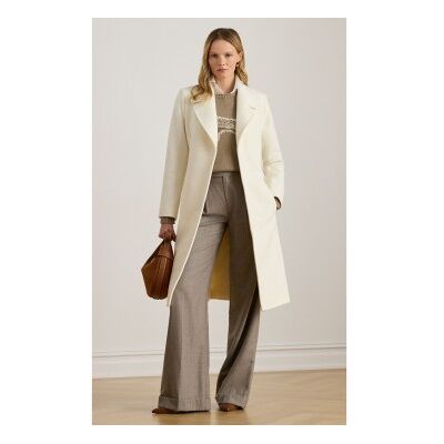 Lauren Ralph Lauren für Damen. 297962169006 Beigefarbener zweireihiger Mantel aus Wollmischung (40), Lässig, Wolle, Klassisch Lauren Ralph Lauren für Damen. 297962169006 Beigefarbener zweireihiger Mantel aus Wollmischung (40), Lässig, Wolle, Klassisch